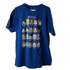 My Hero Academia Men's Blue T Shirt Size XL
